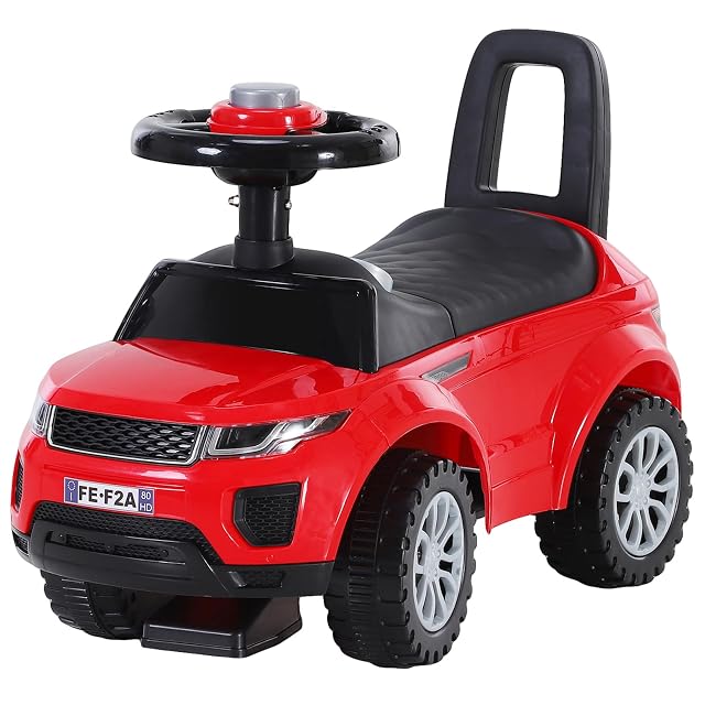 HOMCOM Quad Correpasillos Niño 1-3 Años Estilo Carrera Juguete Andador Rojo