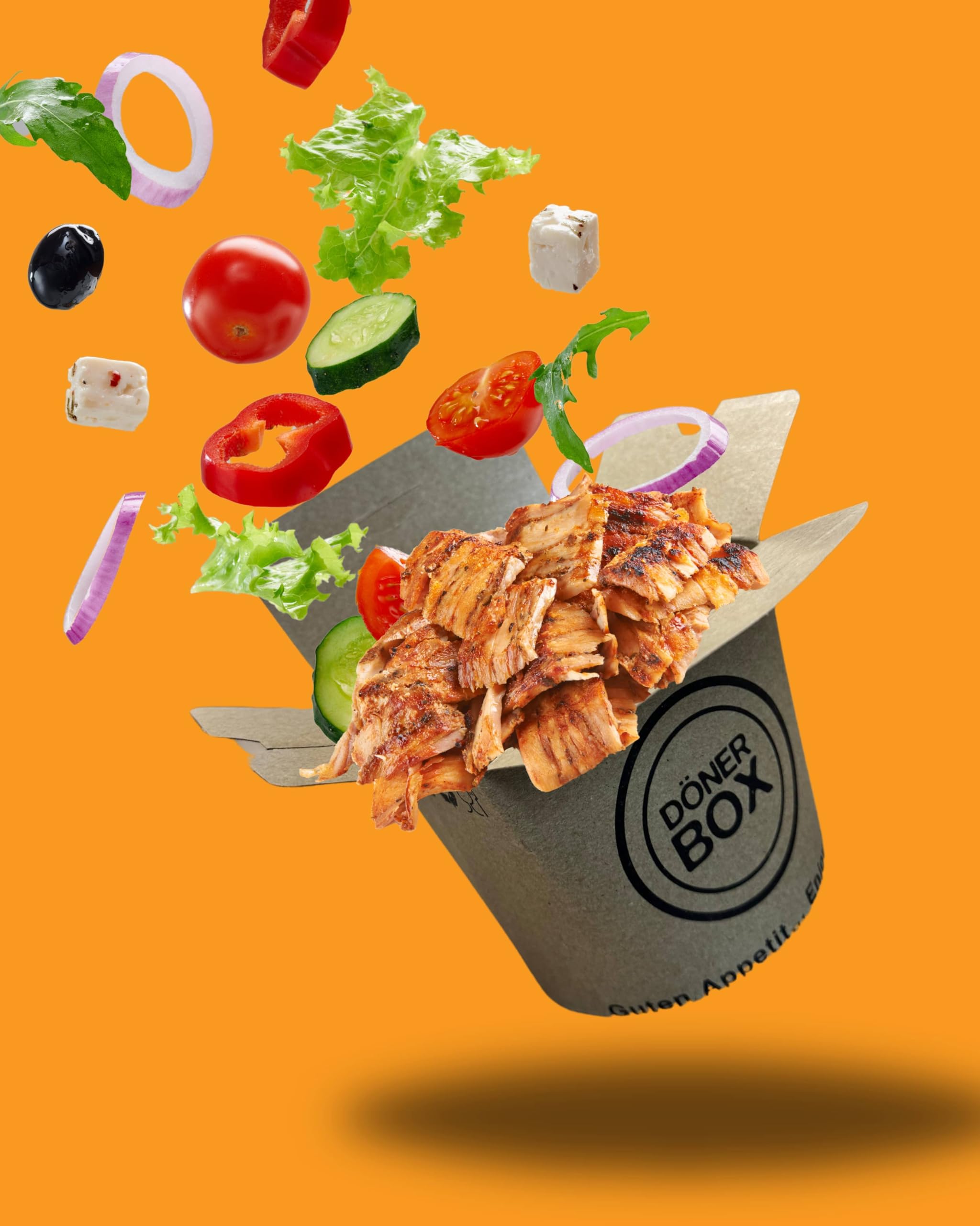 Caja para llevar döner kebab, para kebab, pasta y más, 750 ml (25,4 oz), Variantes Clásico Rojo y Natural Elegante, Resistente a la grasa y estable, Caja plegable, Caja de cartón, Caja