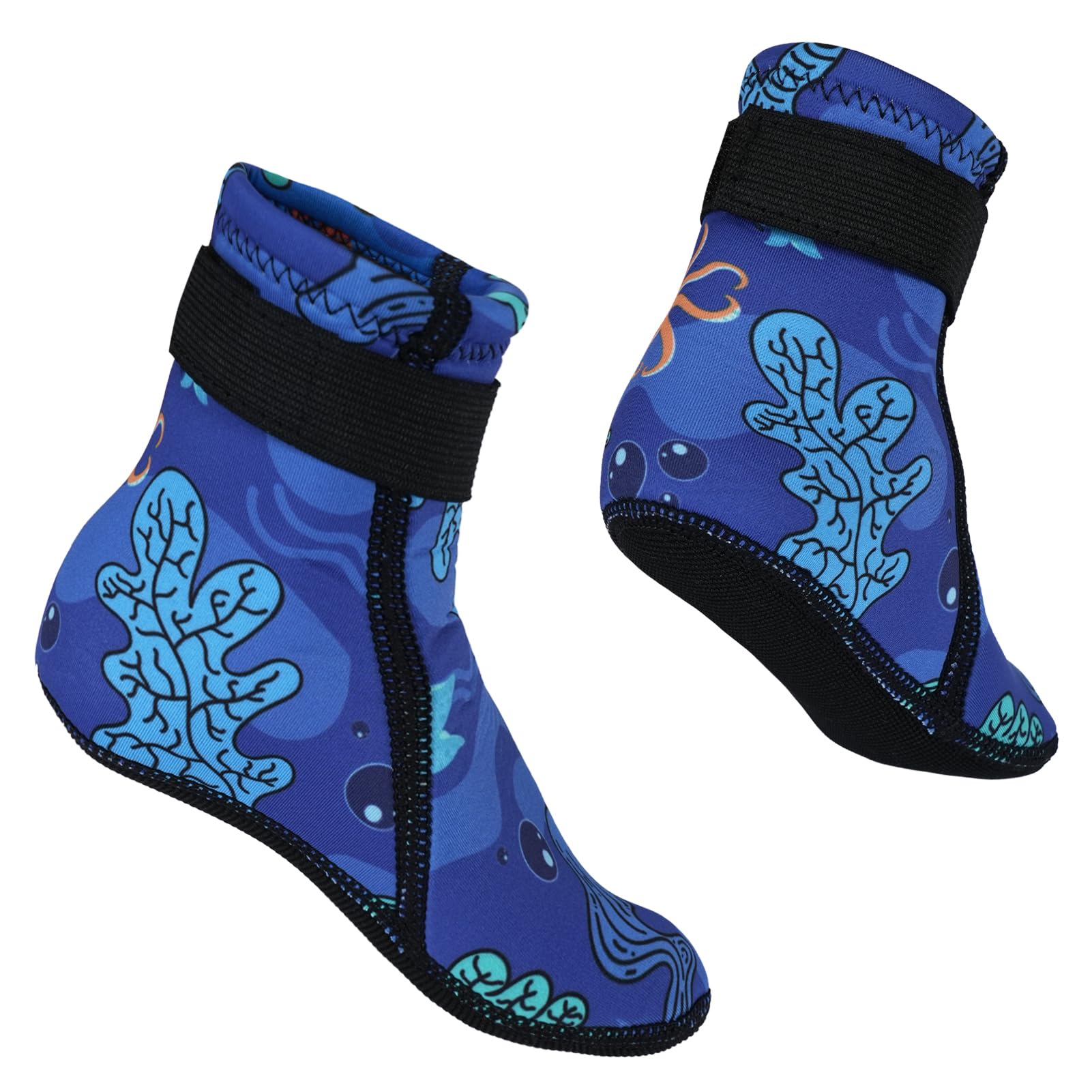 Happy Cherry Beach Water Socks for Kids Diving Surfing Anti Slip Keep Warm Wetsuit Socks Water Sand Booties with Adjustable Strap
