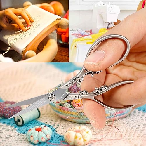 Miniatura 4 de Tijeras vintage BIHRTC estilo europeo para bordado, costura, artesanías, trabajos de arte y uso diario