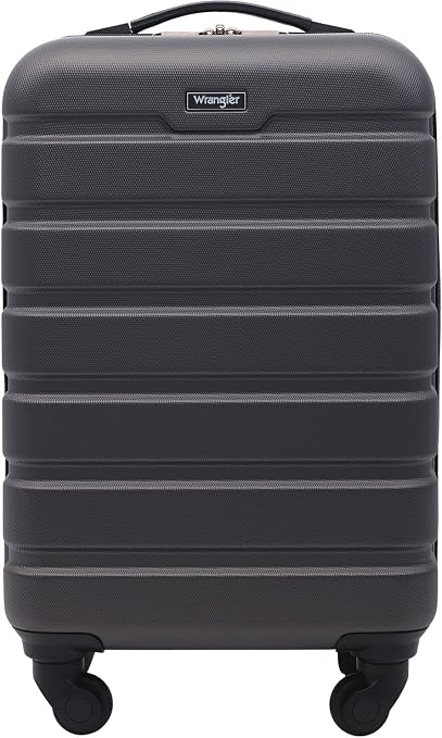 Wrangler 20" Hardside Carry-On Spinner Luggage, Charcoal, 22-Inch
