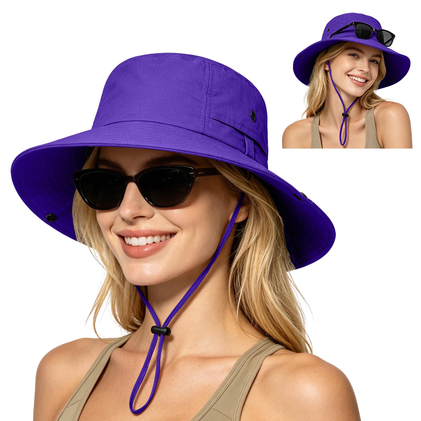 ZOORON Sun Hats for Women Men Fishing Hat UPF 50+ Wide Brim Bucket Hat