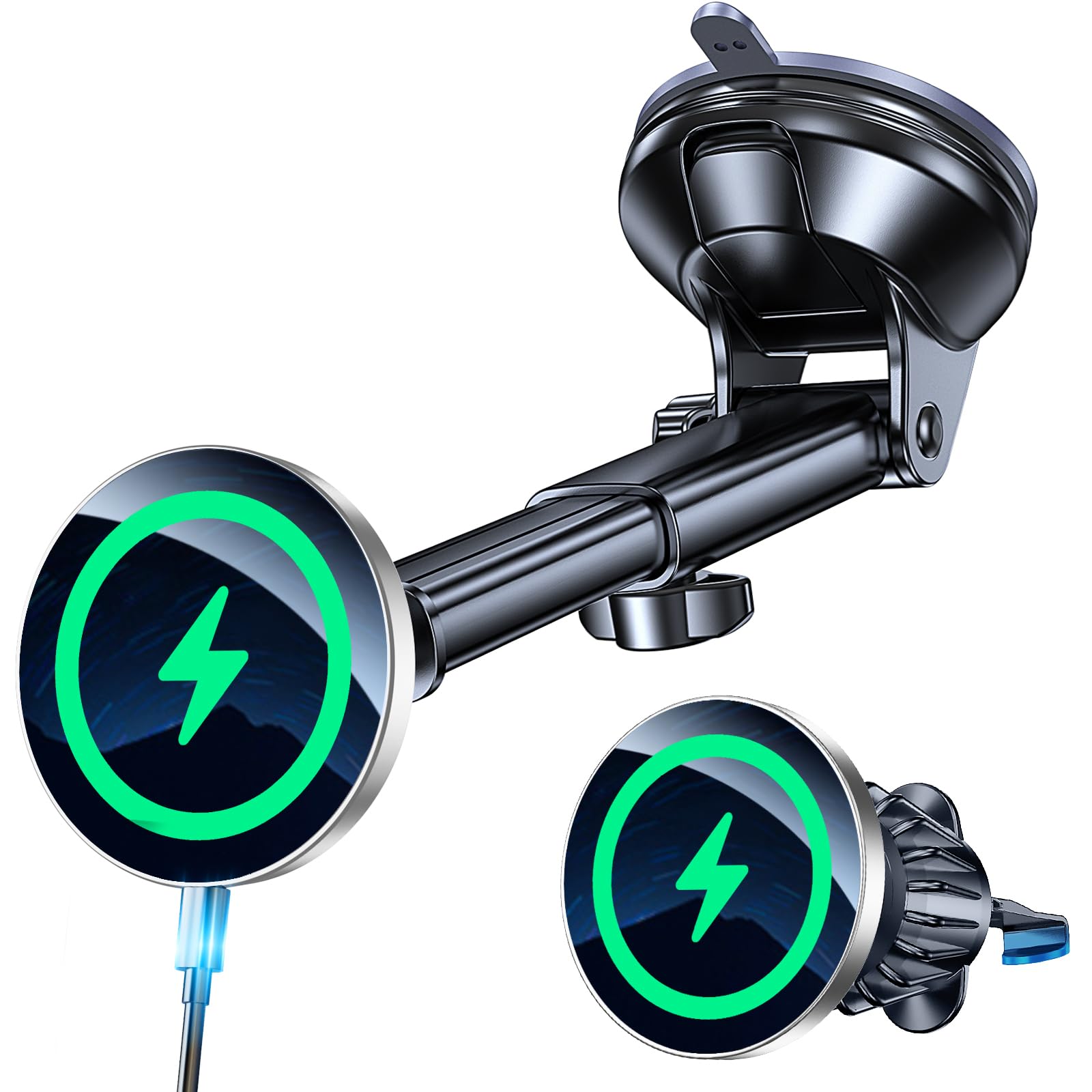 Coolpow 15W Magsafe Car Mount Charger Magnetic Phone Holders for Your Car