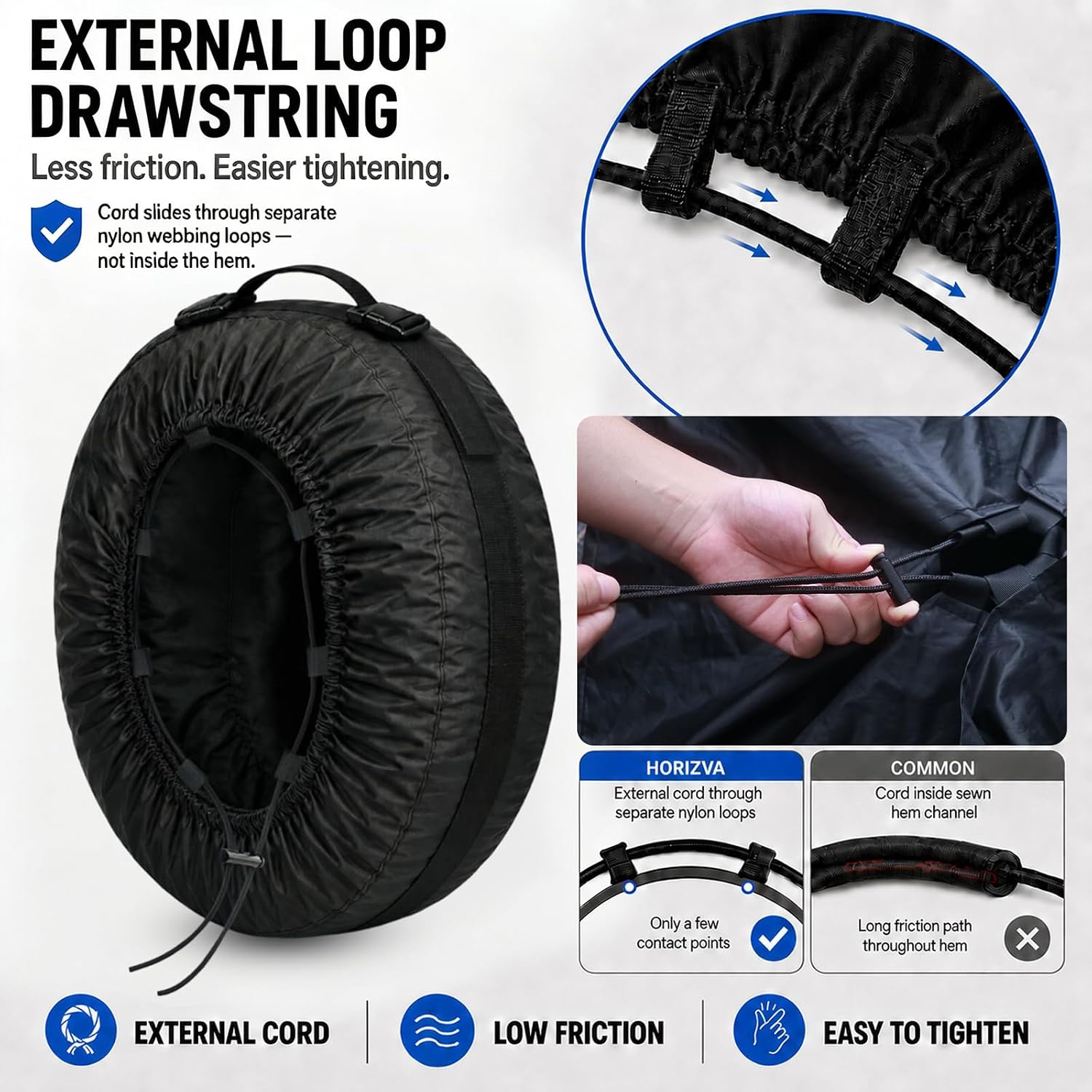 Tire Tote 4 Pack with Storage Bags, Fits 23"-25" Tires