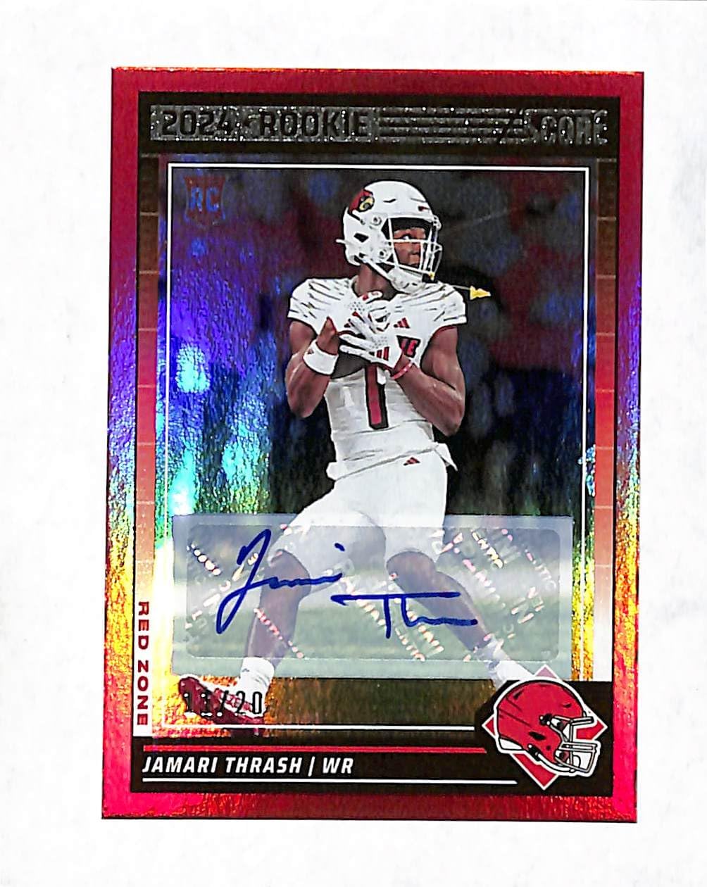 2024 Score Football Panini #382 Jamari Thrash Red Zone /20 Auto Autograph Rookie Card Browns