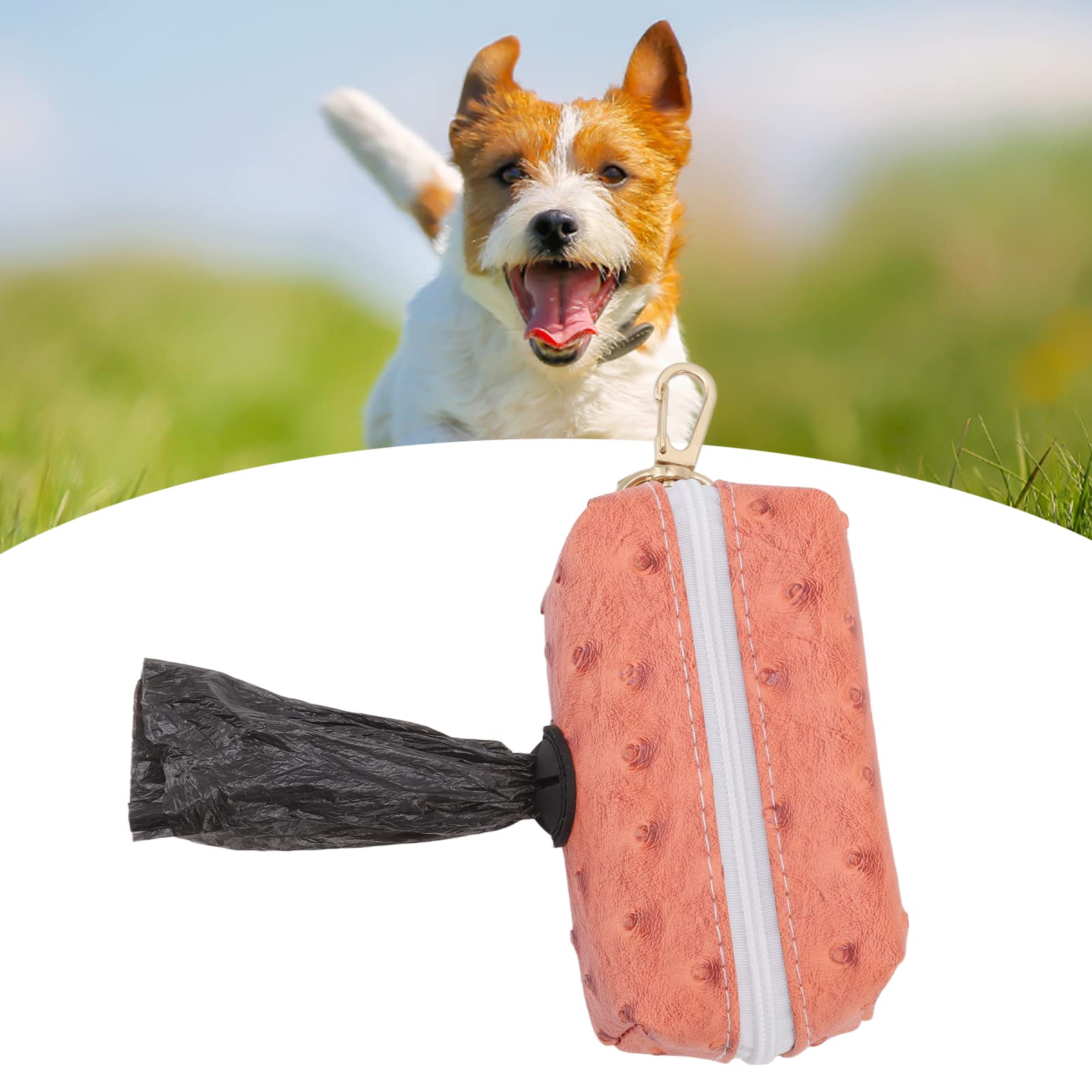CHICIRIS Hundekotbeutelspender, tragbar, bequem, mit Reißverschluss, Orange