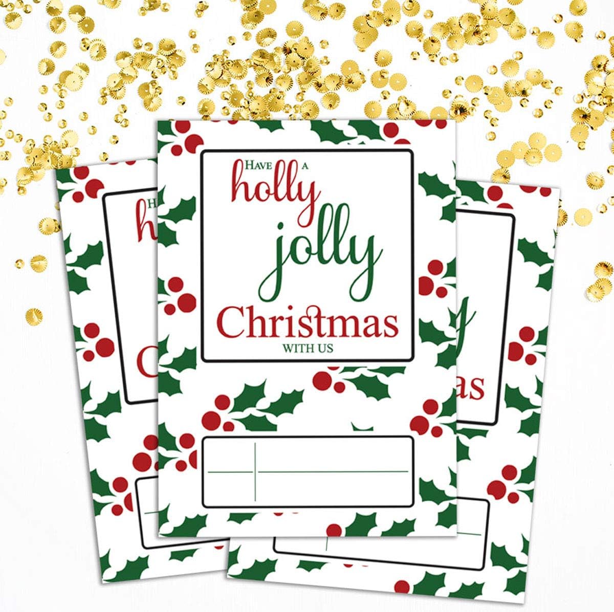 Darling Souvenir Multicolor Christmas Invitation Card Printable Fill or Write In Blank Invites Party Supplies Pack Of 28 - Image 3
