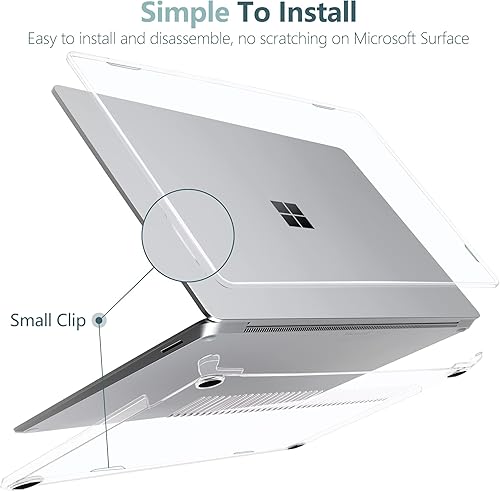 Miniatura 4 de TWOLSKOO Funda para portátil Microsoft Surface de 13.5" 5/4/3 con reposamanos de metal modelo 1951/1868, carcasa rígida de plástico protector y