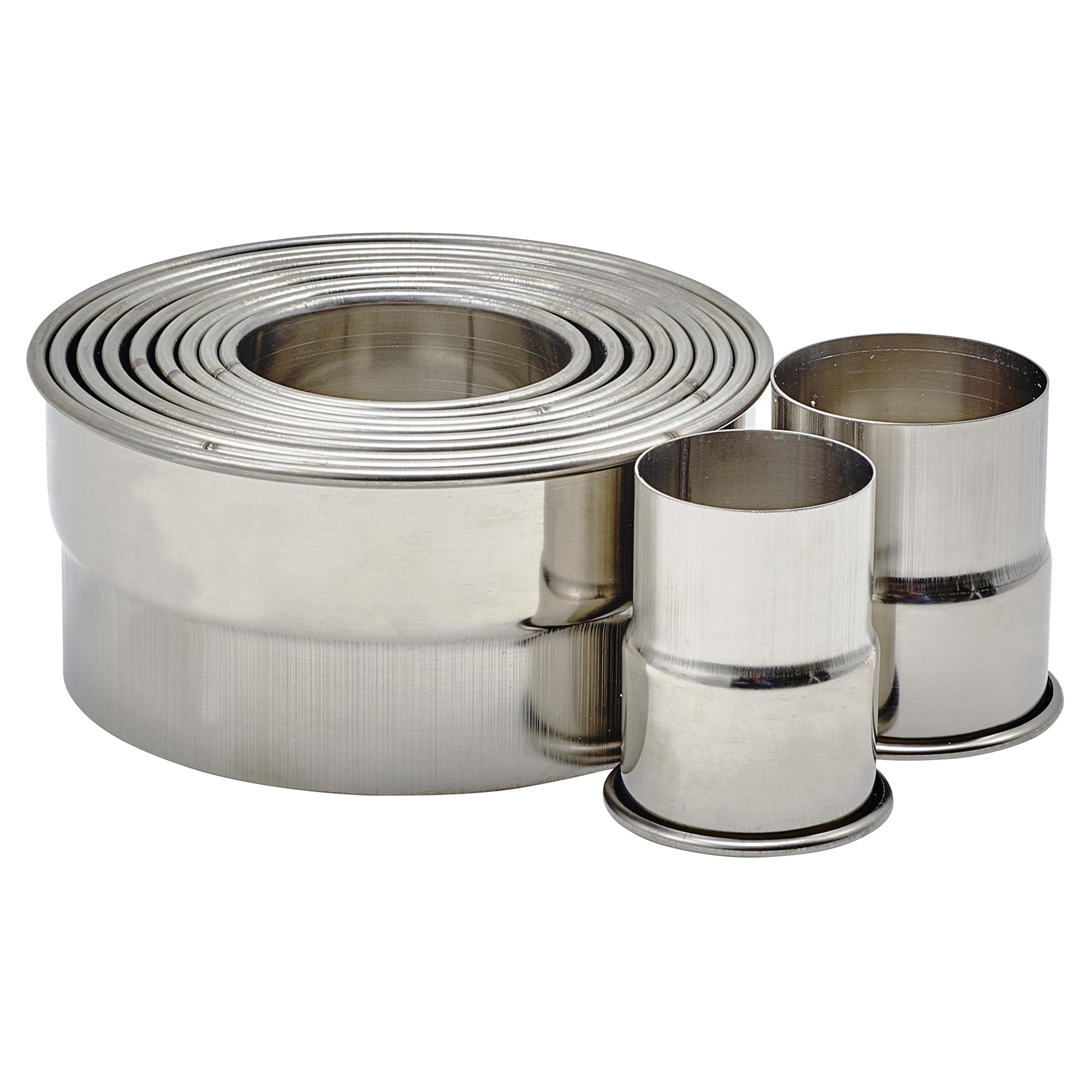 Winco CST-22 Lot de 11 emporte-pièces ronds en acier inoxydable Argenté