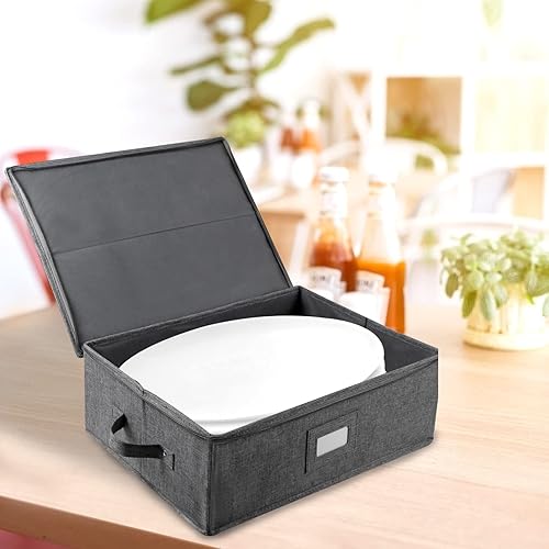 Miniatura 6 de popoly Caja de almacenamiento de plato, contenedores de almacenamiento de China 17 '' de largo x 13 '' de ancho x 6 '' de alto, contenedores de