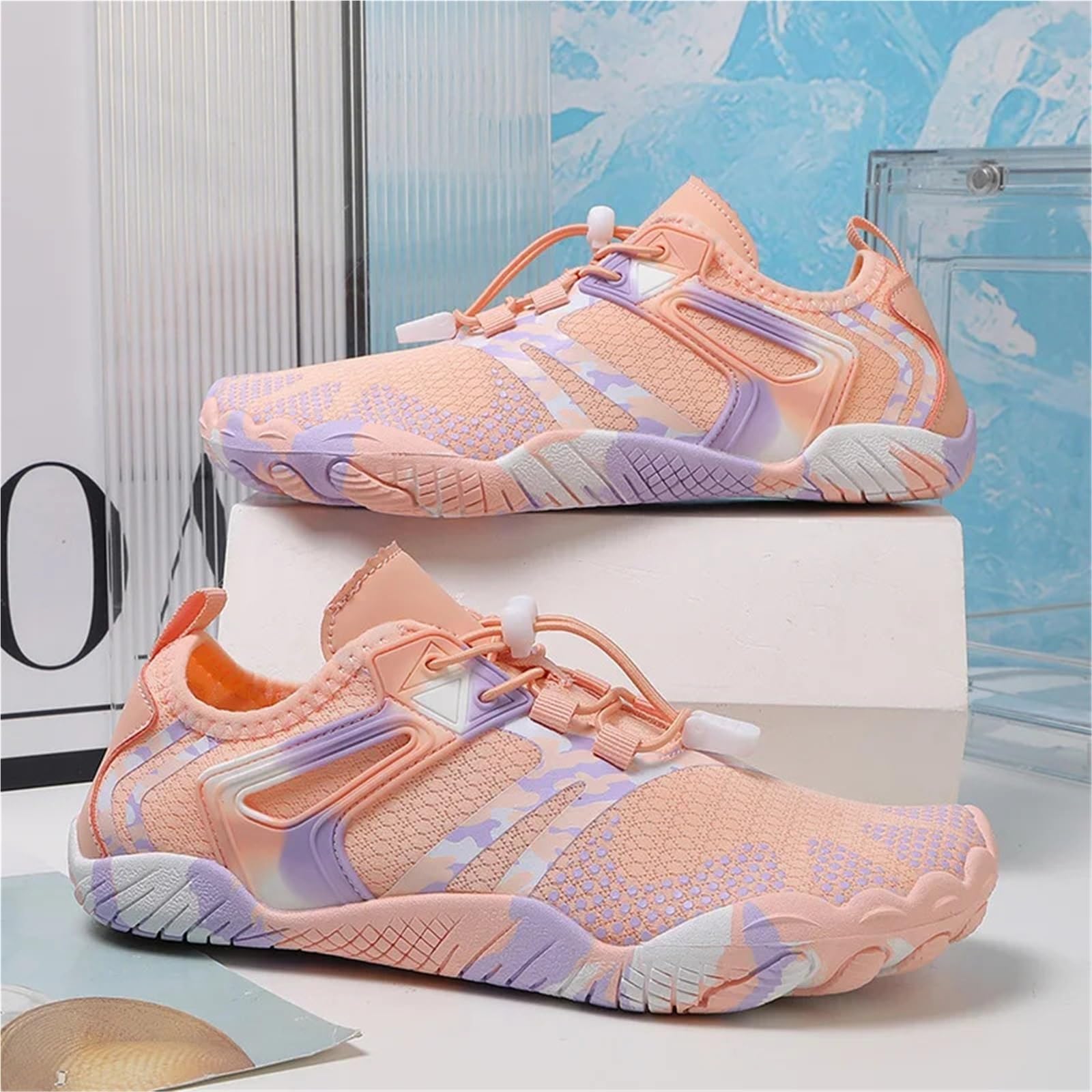 Scarpe Da Acqua Scarpe da scoglio Antiscivolo Scarpe da acqua ad asciugatura rapida Scarpe da acqua Creek Tracing Spiaggia all'aperto Traspiranti Scarpe da acqua Creek Tracing Scarpe a piedi nudi(Blac