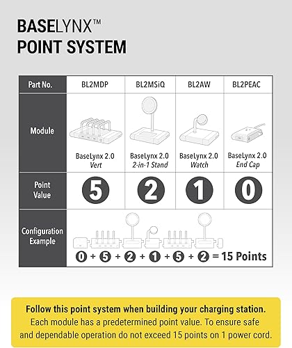 Miniatura 8 de Scosche BL2MSiQWT-AP BaseLynx 2.0 Estación de carga modular 2 en 1 con MagSafe, soporte de teléfono de carga inalámbrica rápida de 15 W compatible