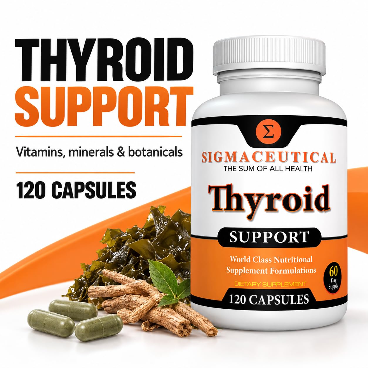 Thyroid Wellness Blend | Zinc, Selenium & Iodine Complex | Ashwagandha & Kelp Herbal Support | 120 Vegetarian Capsules | Natural Energy & Metabolism Formula — Amazon image 2