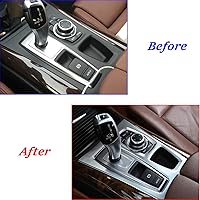 Vista 2 de YIWANG ABS cromo consola central cambio cambio panel cubierta decorativa para BMW X5 X6 E70 E71 2010 2011 2012 2013 mano izquierda coche accesorios