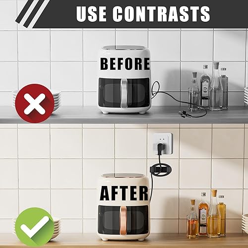 Miniatura 3 de Organizador de cables para electrodomésticos de cocina, 8 unidades de soporte de cable para electrodomésticos, envoltura de cable para