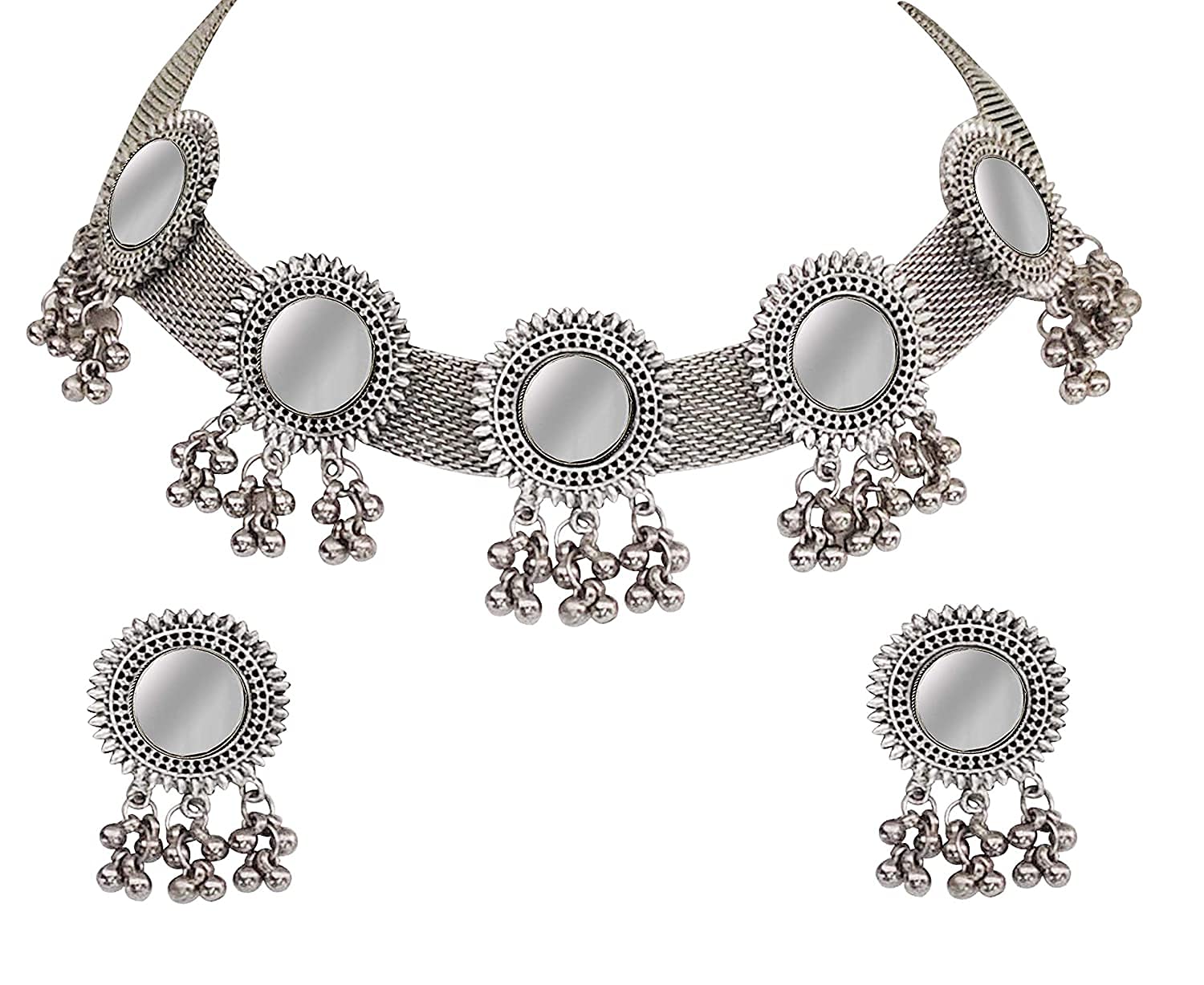 See full amazon price history chart for Zukhruf Afghani Oxidised German Silver Jewellery Stylish Antique Designer Mirror Choker Necklace Set for Women & Girls Zukhruf Afghani Oxidised German Silver Jewellery Stylish Antique Designer Mirror Choker Necklace Set for Women & Girls (B097Q9XMV7) Amazon Price History, Amazon Price Tracker