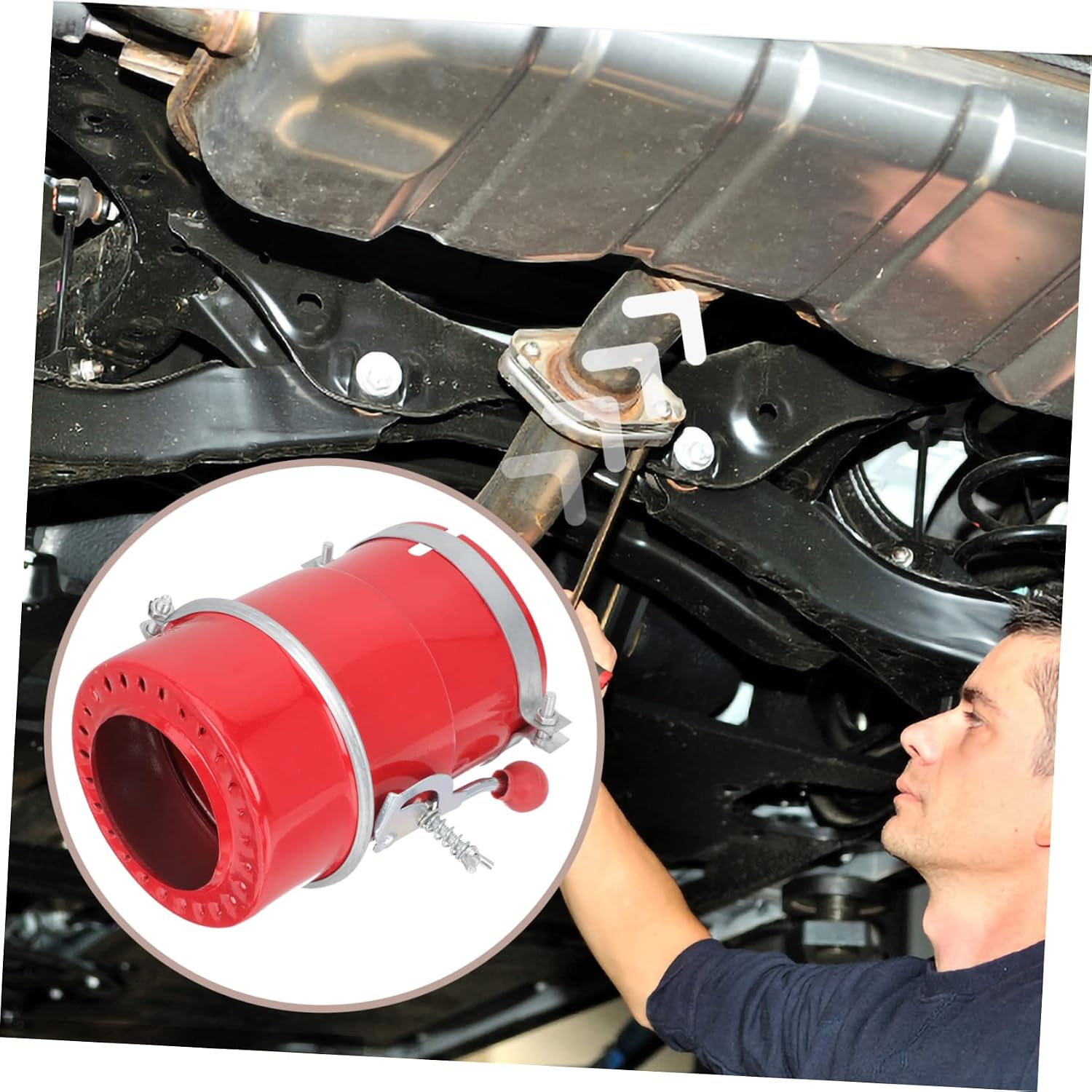 110mm Exhaust Spark Arrestor Carbon Steel Red for Atv Vehicles