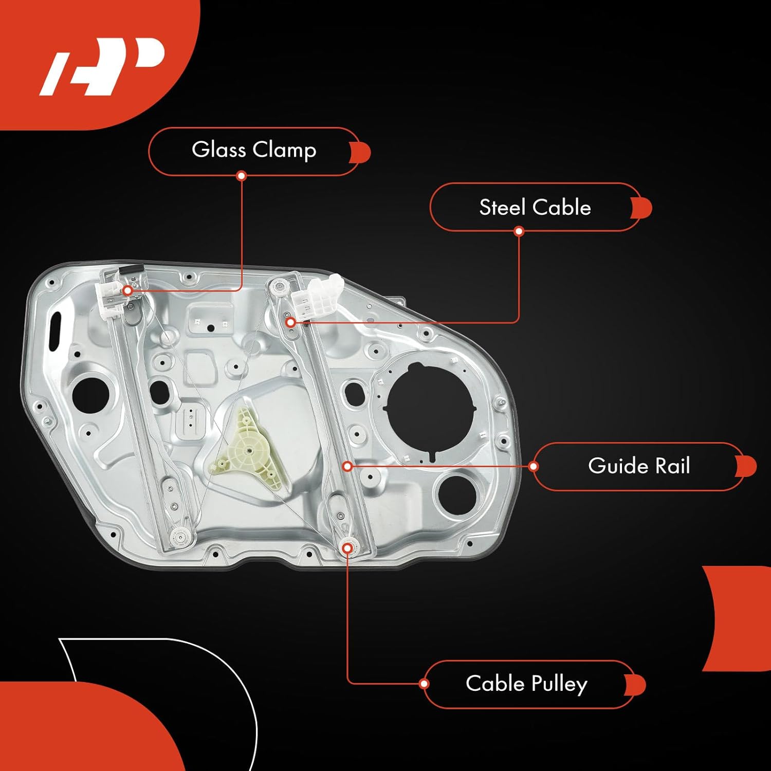 A-Premium Power Window Regulator Front Passenger Side Compatible with Kia Forte 2014-2018, Forte Koup 2014-2017, Forte5 2014-2018, Without Motor