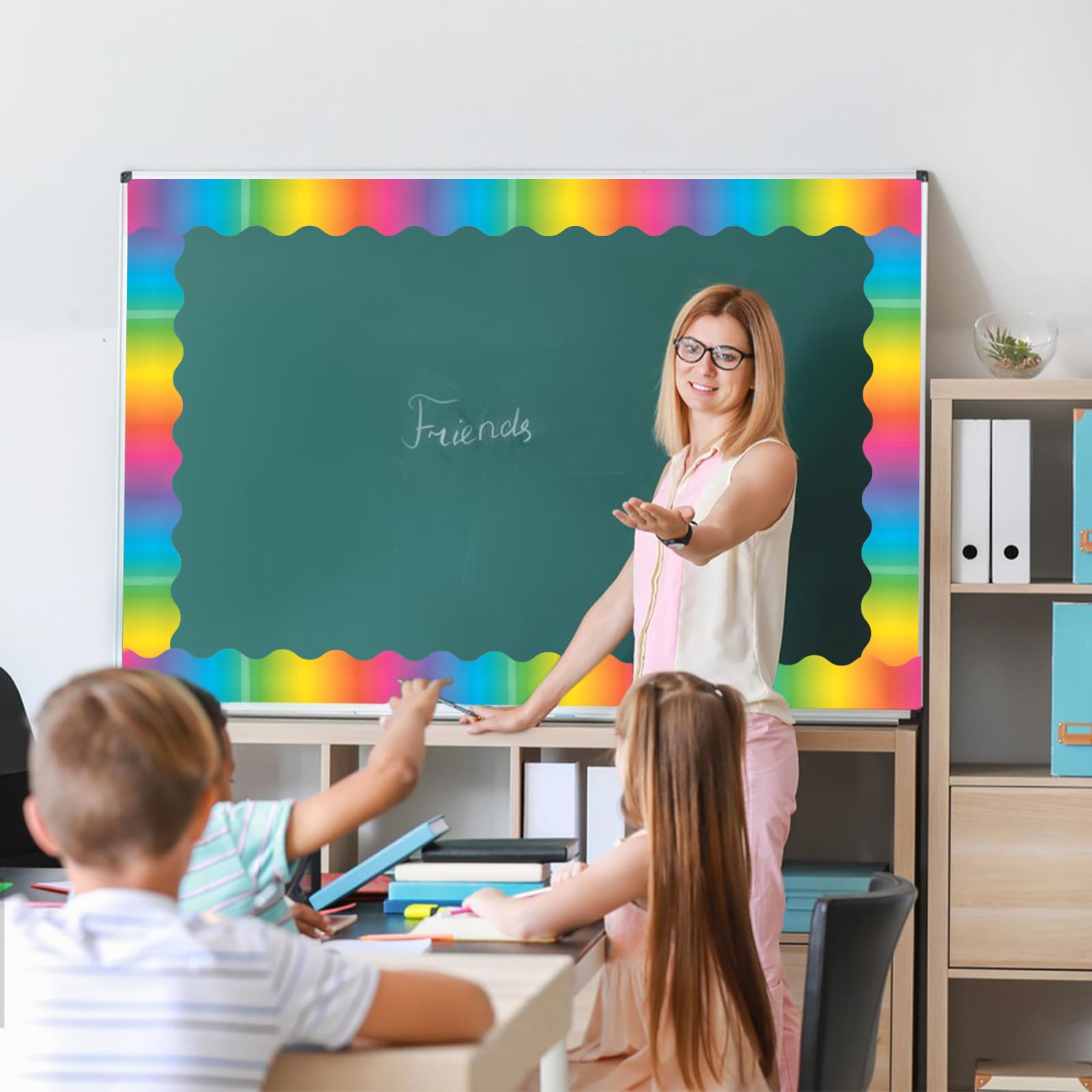Classroom Rankingborder Snapklik.com : 69 Feet Watercolor Rainbow Bulletin Board Borders ...