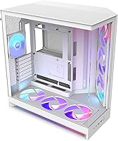 NZXT H9 Flow RGB+ (2025) White Dual-Chamber ATX Mid-Tower PC Case - 7 RGB Fans, 420mm Radiator Support, Back-Connect Ready