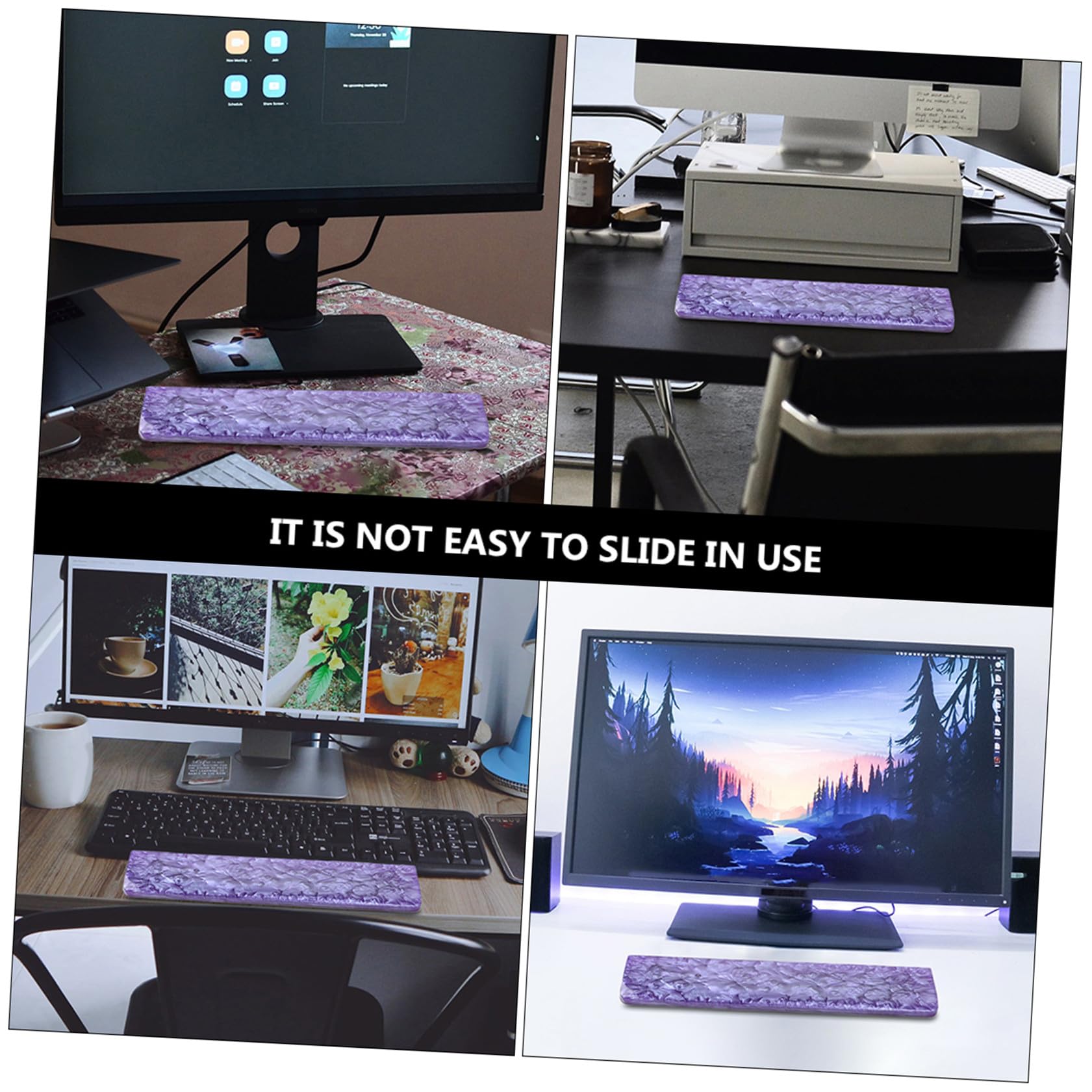 Angoily Ergonomische Handballenauflage für Gaming Tastaturen Pearl Resin Handgelenkstütze für Schreibtisch Schmerzlinderung Beim Tippen Komfortable Unterstützung für Büro und Spiele
