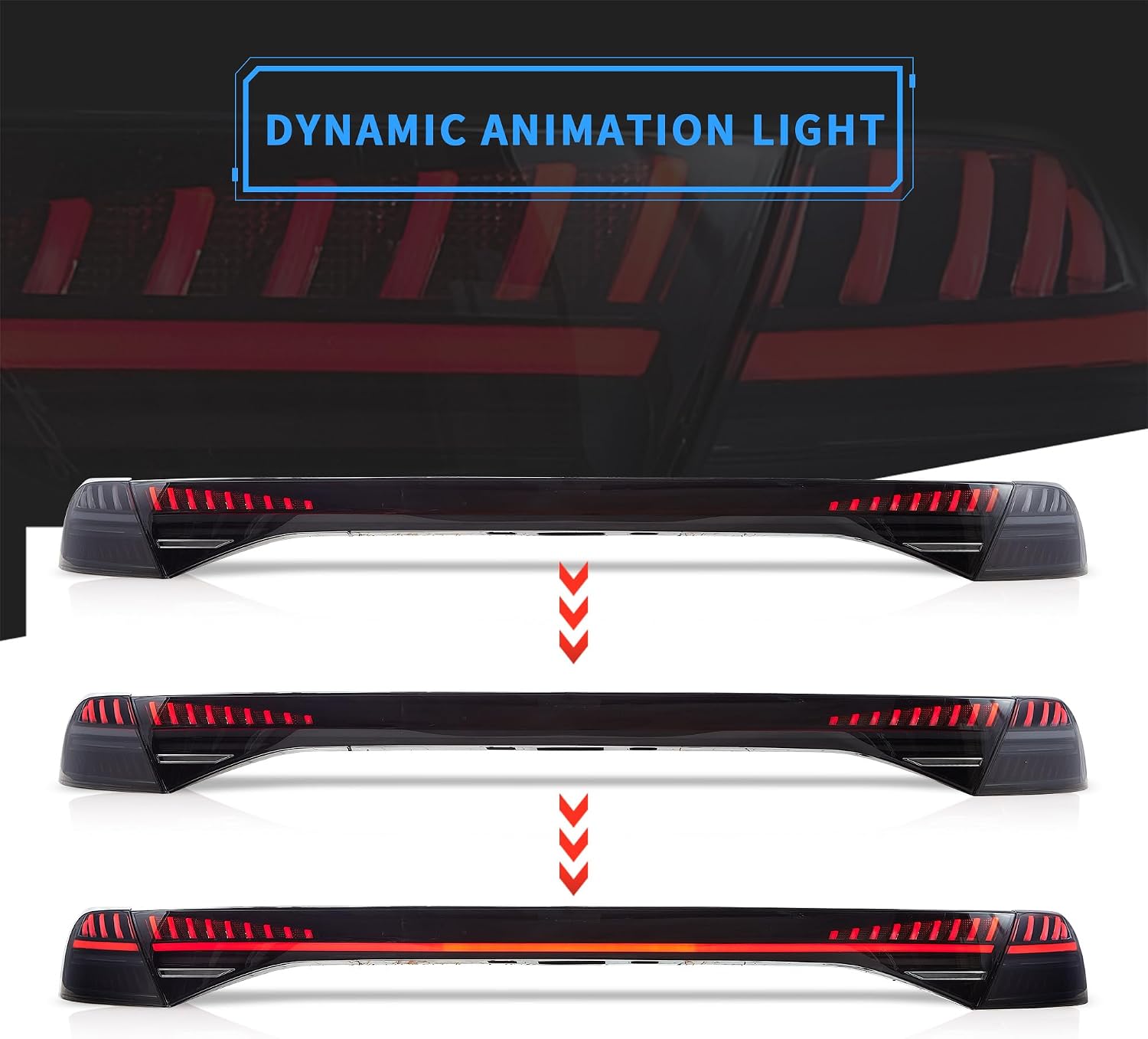 VLAND Led Tail Lights Compatible with 11th Gen Accord 2023-2024 (Eleventh Generation) (Smoke)