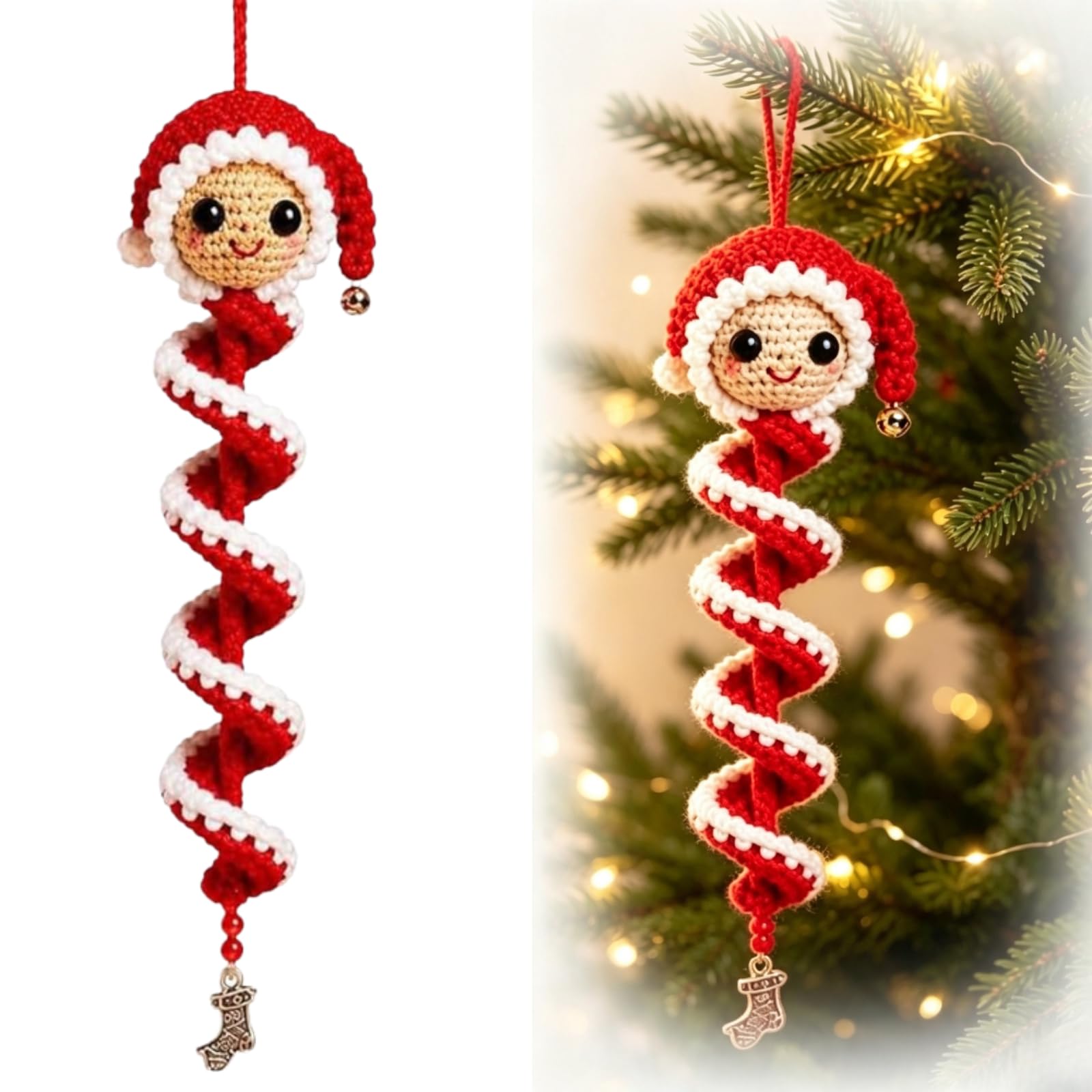 Crochet Snowman Spiral Ornament DIY Kit for Beginners B