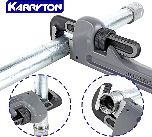 Miniatura 59 de Llave de tubo de aluminio de 10 pulgadas, 1-5/8 pulgadas/1.614 in ajustable Cr-Mo apertura de mandíbula llaves de fontanería de mango recto