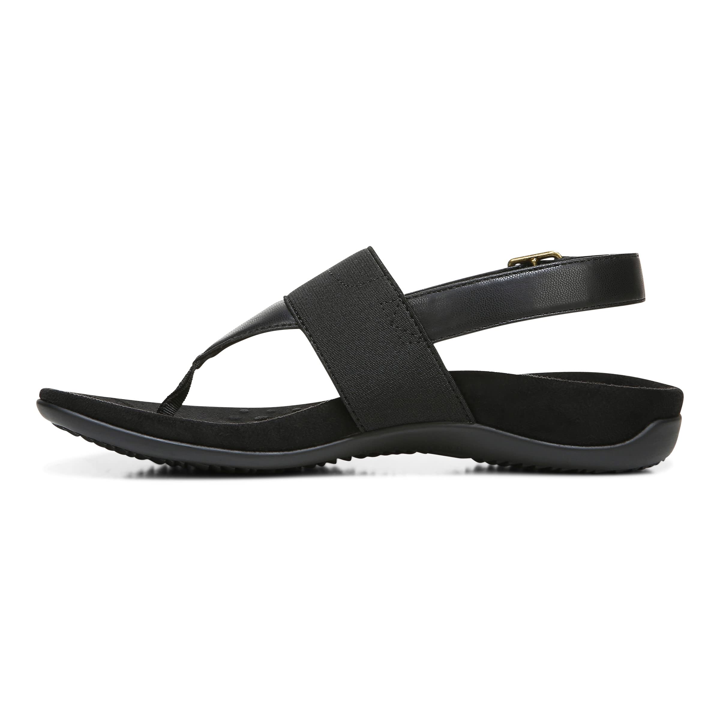 Women's Rest Danita Backstrap Sandal- Supportive Ladies Slip on Sandals That Include Three-Zone Comfort with Orthotic Insole Arch Support, Medium and Wide Fit, Black, 9