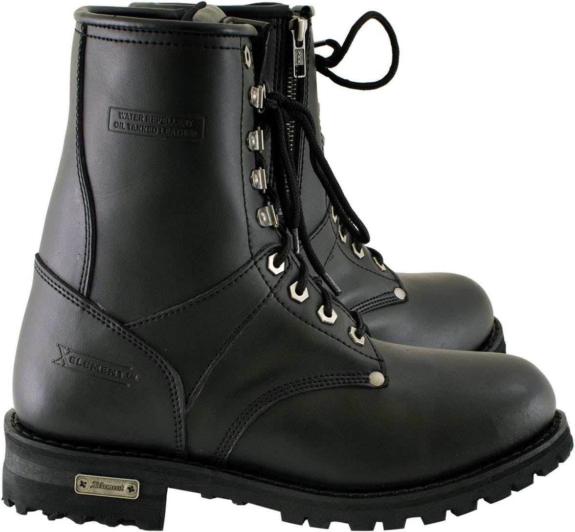 Xelement 1446 Men's 'Vigilant' Black Logger Boots with Inside Zipper - 9 : Clothing, Shoes & Jewelry