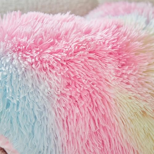 Miniatura 4 de MOOWOO Almohada de corazón esponjosa, almohada de piel sintética, felpa sherpa, cojín suave y bonito, día de San Valentín, día de Acción de Gracias,