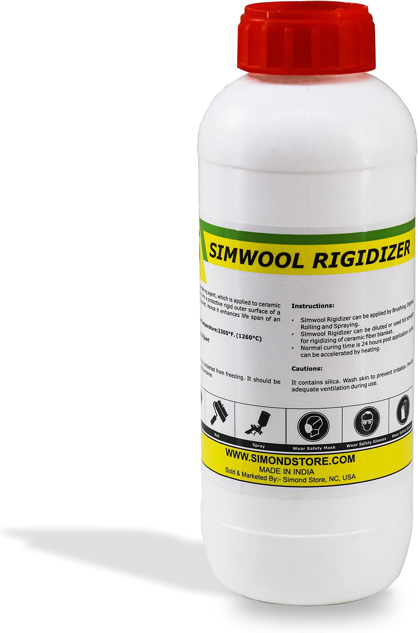 SIMOND STORE Colloidal Silica Rigidizer - Coating for Refractory Ceramic Fiber Products - 1 Quart