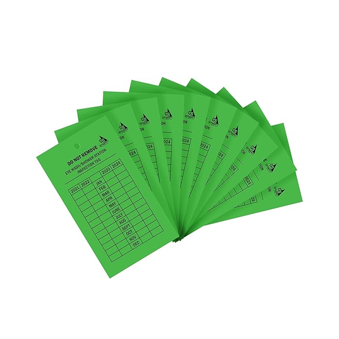 Buy Eye Wash Station Inspection Tags [25 Pack], 4Year Monthly