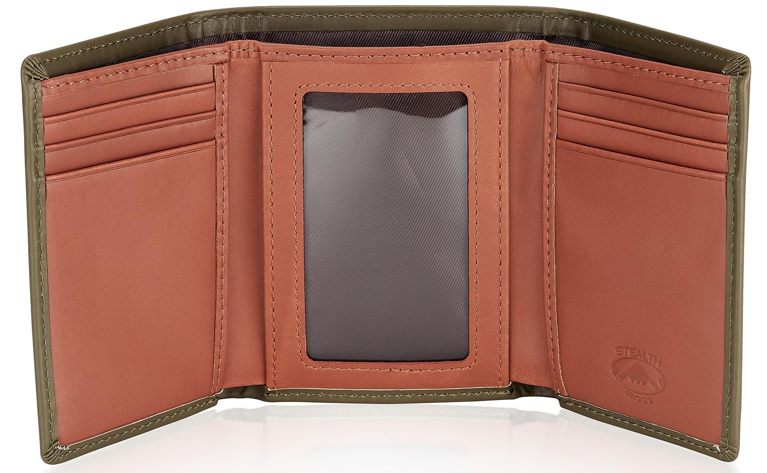 Stealth Mode Trifold Leather Wallet for Men with RFID Blocking