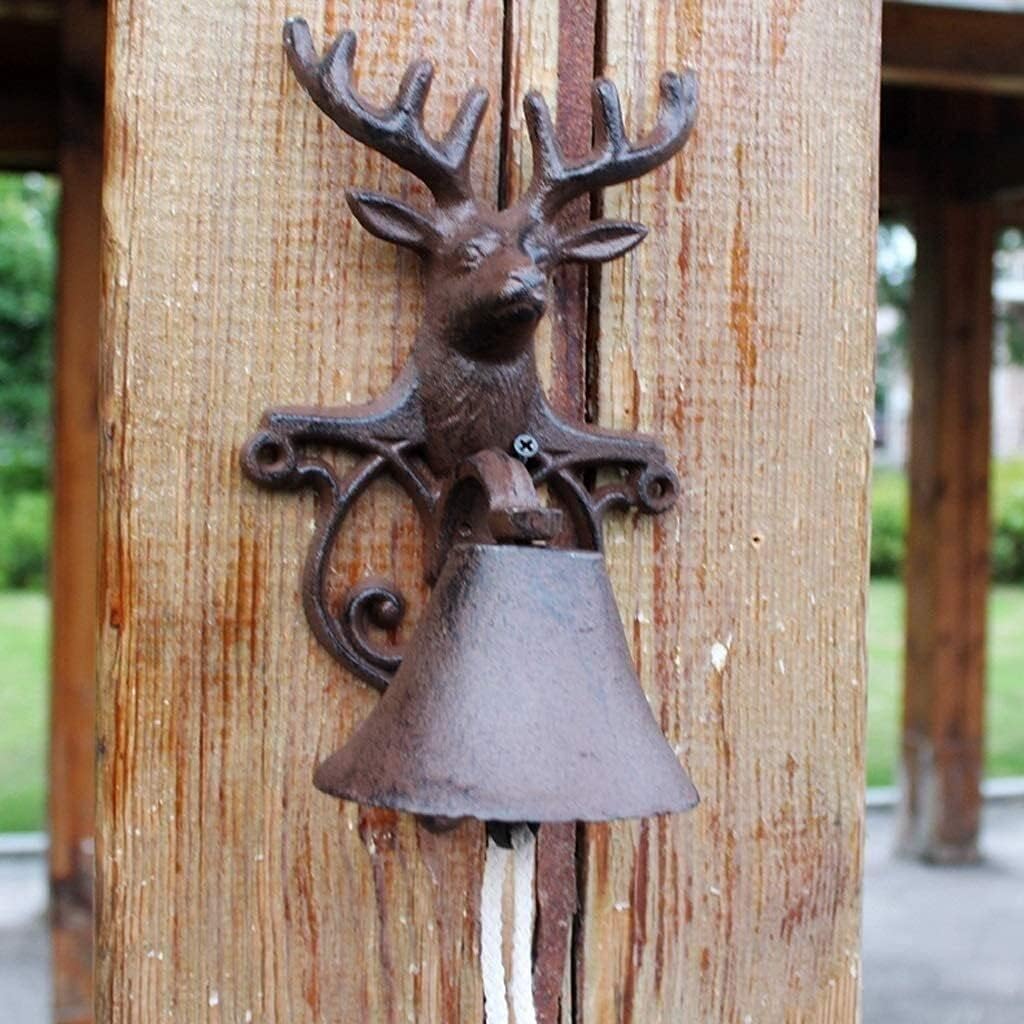 Cast Iron Doorbell, Cast Iron Dinner Bell Cast Iron Bell - Welcome Entry Door Bell Antique Doorbell Decoration Front Door Interior Exterior Decor Black Cast Iron Doorbell Retro Manor Wind Chime Wall H
