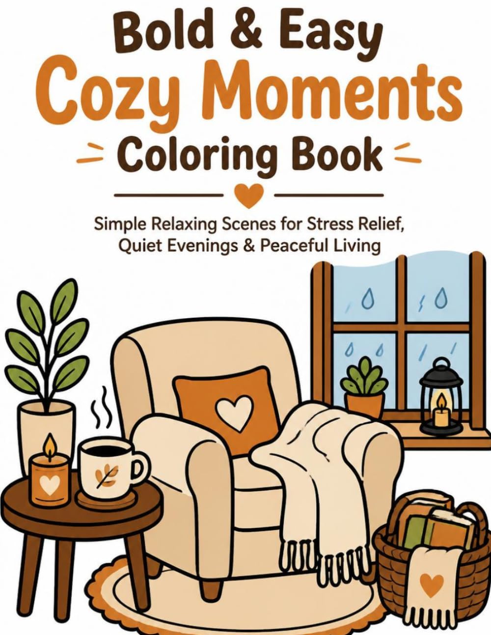 Bold and Easy - Cozy Moments Coloring Book: Simple Relaxing Scenes for Stress Relief, Quiet Evenings and Peaceful Living
