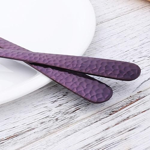 Miniatura 18 de Juego de cuchara y tenedor de ensalada, servidor de ensalada de acero inoxidable de 12 pulgadas, utensilios de servir rojo mágico, paquete de 2