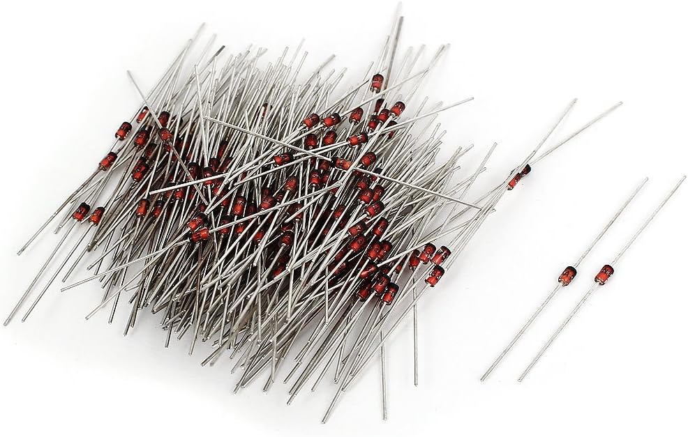 250pcs axia-l Diodes Lead Zener Diodes Voltage Regulator 1N4733 Schottky Diodes 1W 5.1V