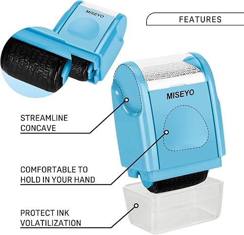 Miniatura 6 de Miseyo Sellos de rodillo de protección contra robo de identidad para privacidad de código de barras de datos, prevención de seguridad antirrobo,