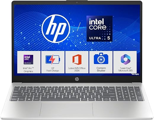 HP 15, Intel Core Ultra 5 125H (24GB DDR5, 1TB SSD), Micro-Edge, Anti-Glare, FHD, 15''/39.6cm, Win11, M365* Office24, Silv...