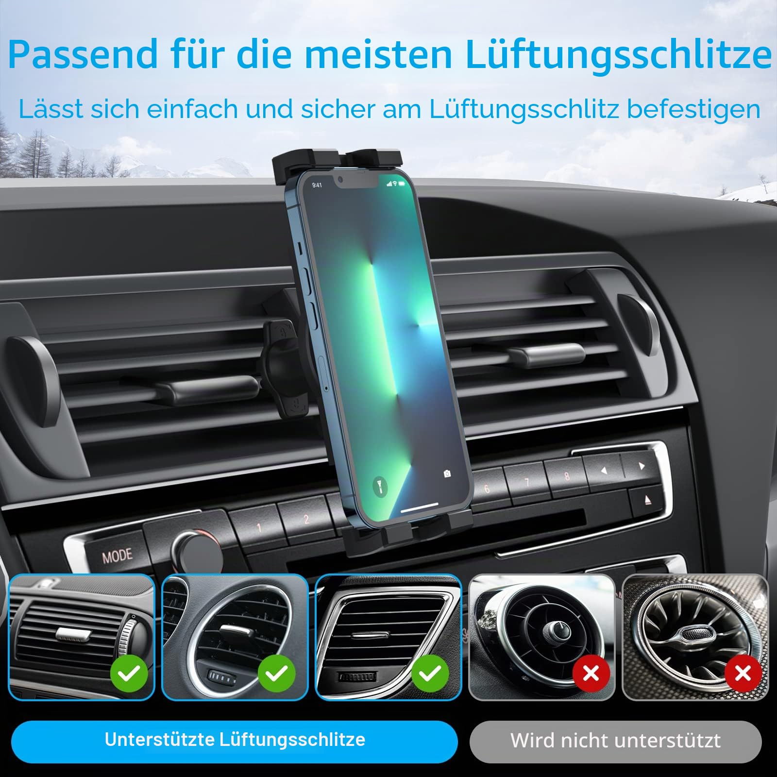 Tablet Halterung Auto Lüftungsschlitz, Tablet Autohalterung Lüftungsgitter