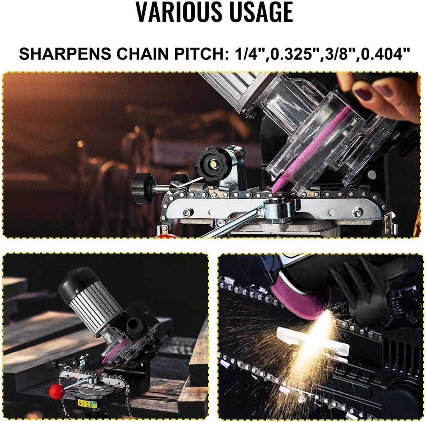 Chain Grinding Machine, Multifunctional Chainsaw Electric Grinding Machine, Portable Chain Grinding EquipmentSafe Portable Chainsaw Chain Sharpening Tool