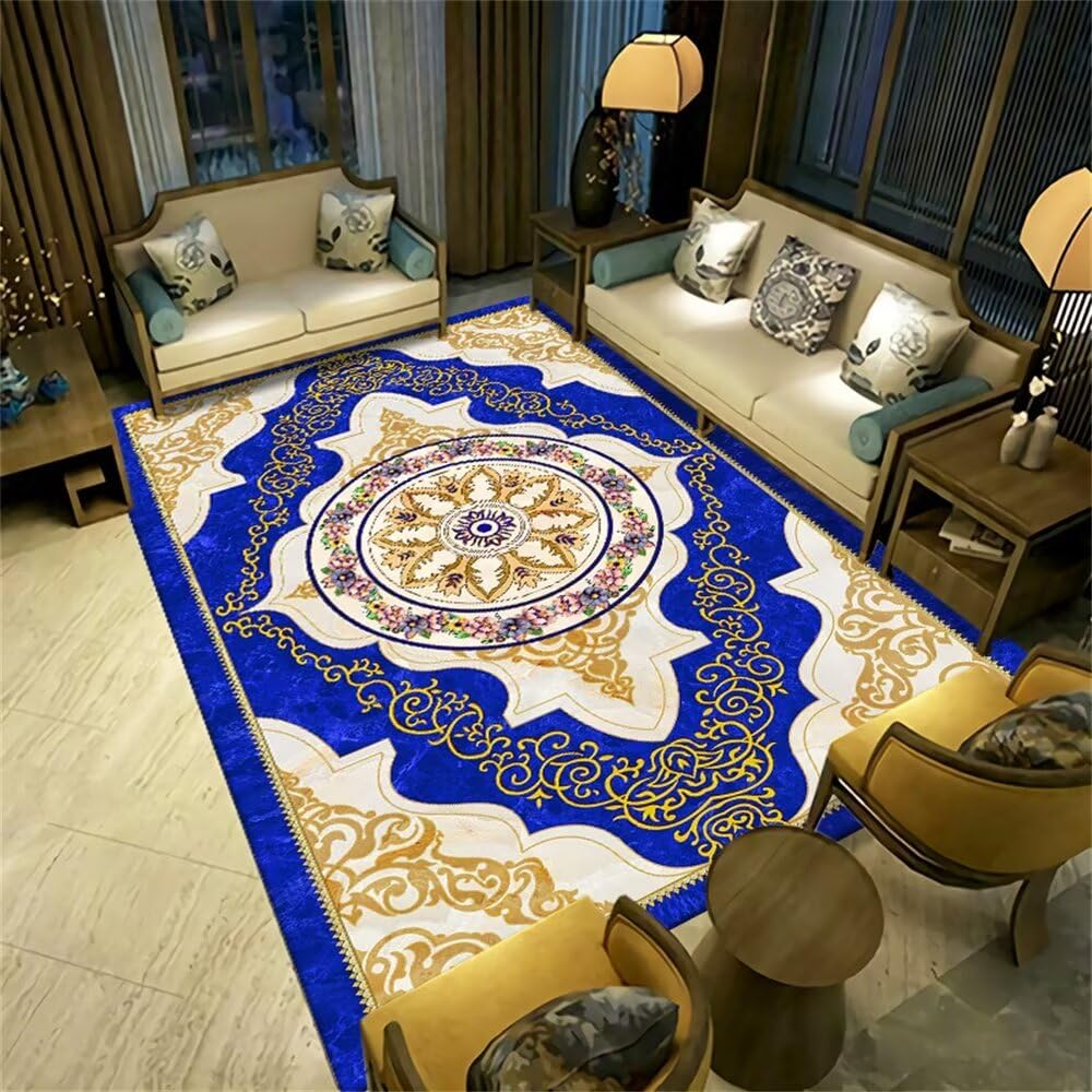 Tapis gamer bleu 200x300cm lavable en machine pour chambre de garçon