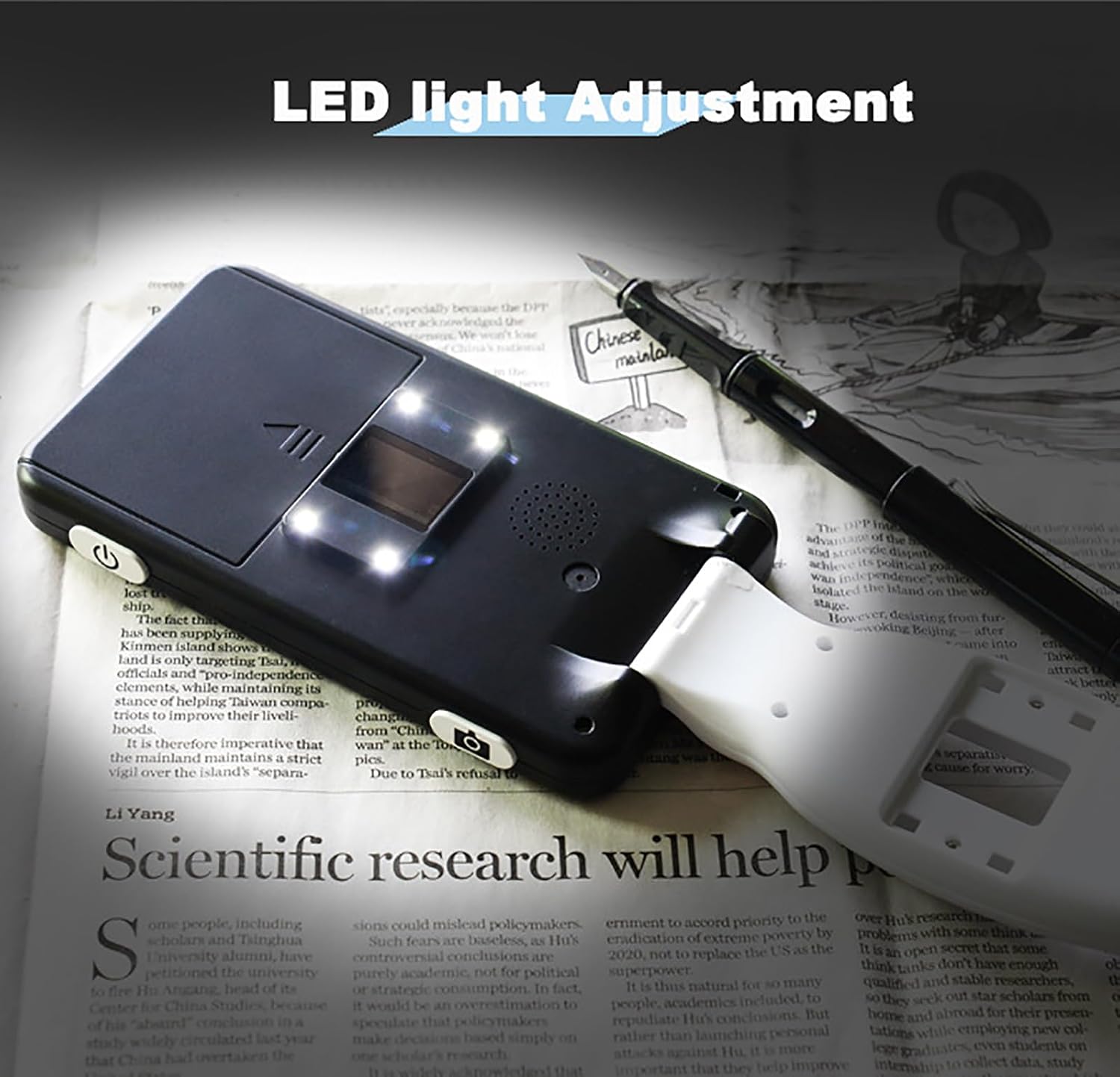 Portable Digital Magnifier, 2X-48X Zoom Electronic Reading Aid, 26 Color Modes, Electronic Visual Aids, for The Visually Impaired, Highly Short Sightedness