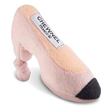 Dog Diggin Designs Runway Pup Collection | Unique Squeaky Plush Dog Toys ? High Heel Essentials (Chewnel Tie Me in Knots, Large)