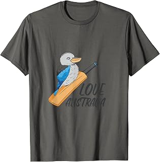 Great Australia Kookaburra Cricket Bat Bird Design T-Shirt