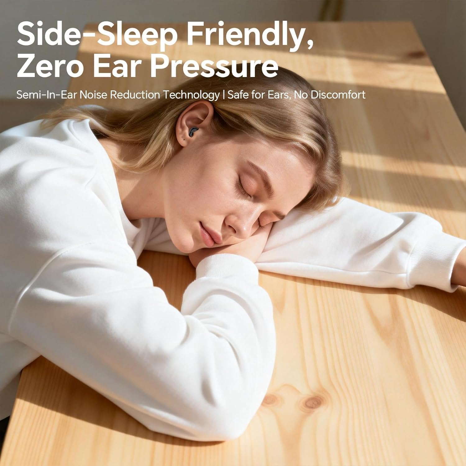 Xmenha Flat Sleep Mini Invisible Small Tiny Earbuds Wireless Bluetooth Ear Buds for Sleeping Headphones Micro Smallest Discreet Sleep Earbuds Earphones for Side Sleepers, Small Ears Canals Women, Work
