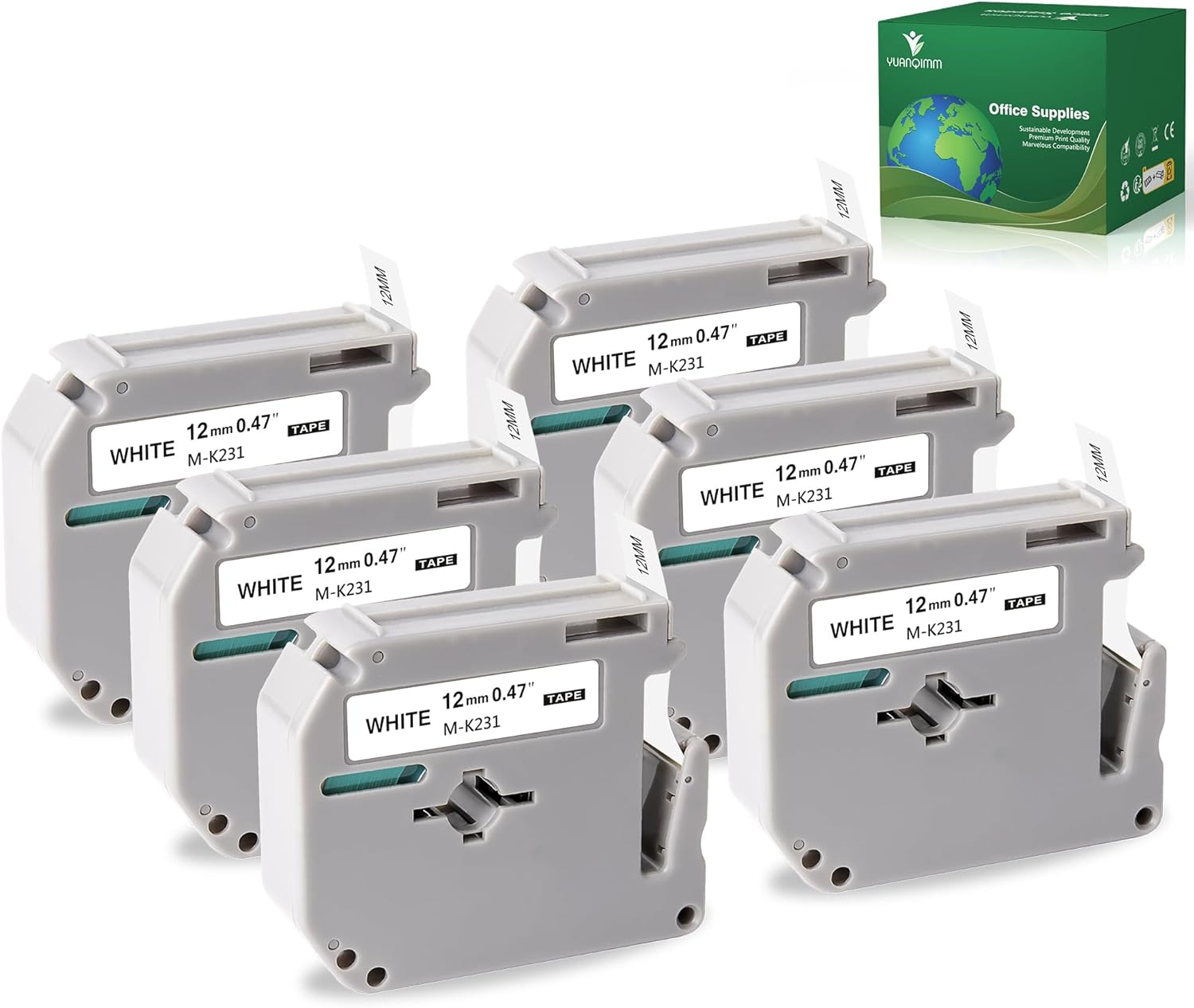 YUANQIMM MK231 Compatible with Brother MK231 M Tape 12mm 0