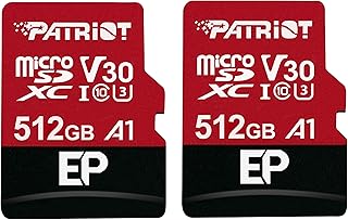 Patriot EP Series 512GB Micro SDXC V30 A1 UHS-I U3 4K UHD Memory Card 2 Pack - PEF512GEP31MCX2