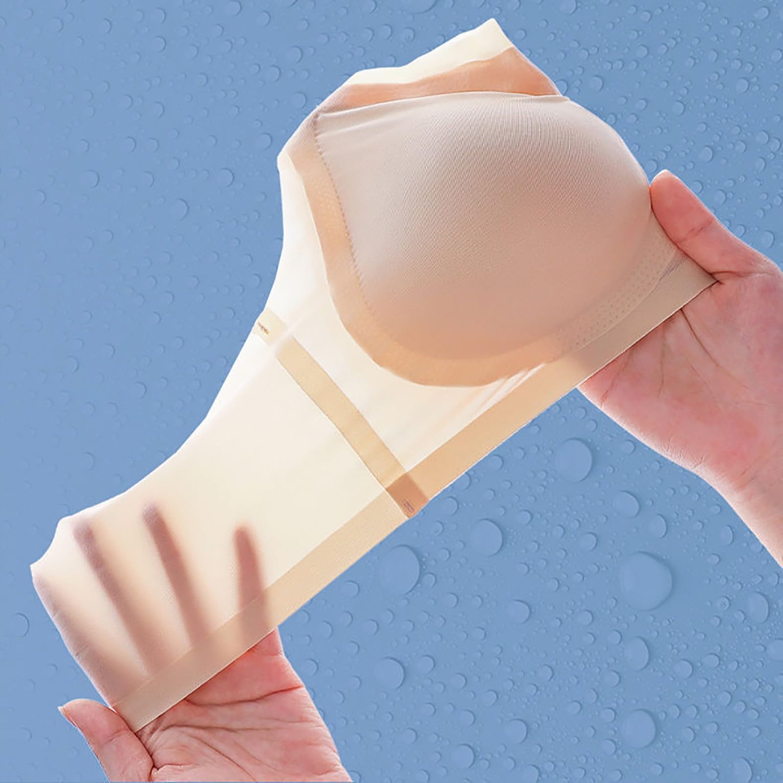 Lot de 3 Soutiens Gorge Femme sans Armature, Soie Glacée Légère d'Été, Dentelle Respirante Extra Fine Invisible à Bretelles Fines, Effet Push-Up Anti-Affaissement, Multiples Coloris